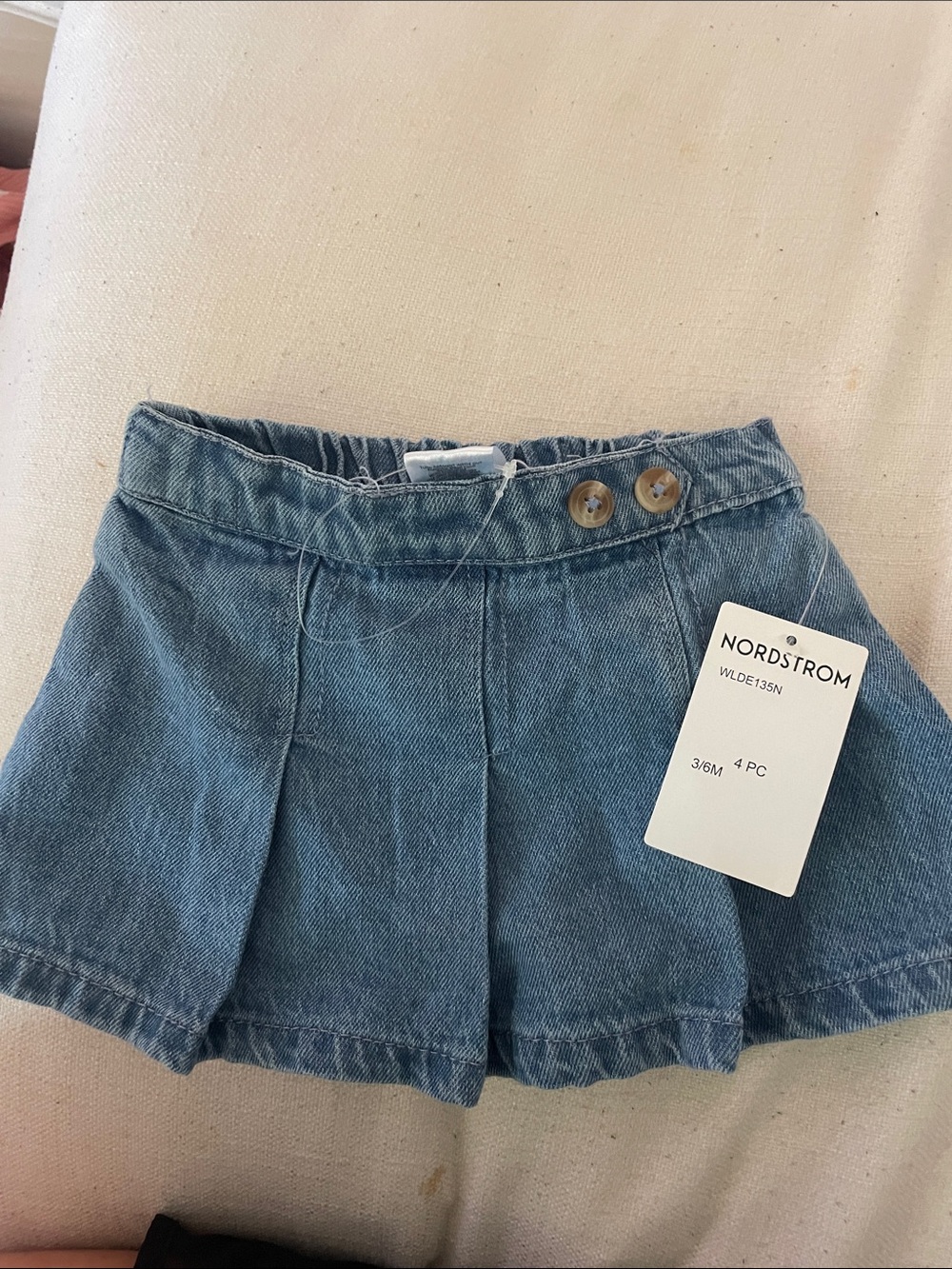 Nordstrom Girls Light Blue Denim Pleated Skort